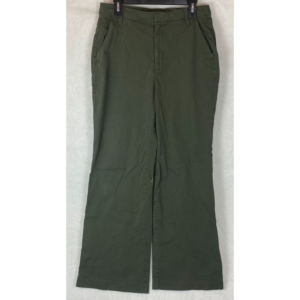 Gap Pants Womens 12 Green Bootcut Pockets Casual Wide Leg Cotton Pants Granola